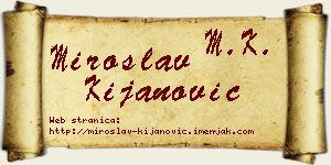 Miroslav Kijanović vizit kartica